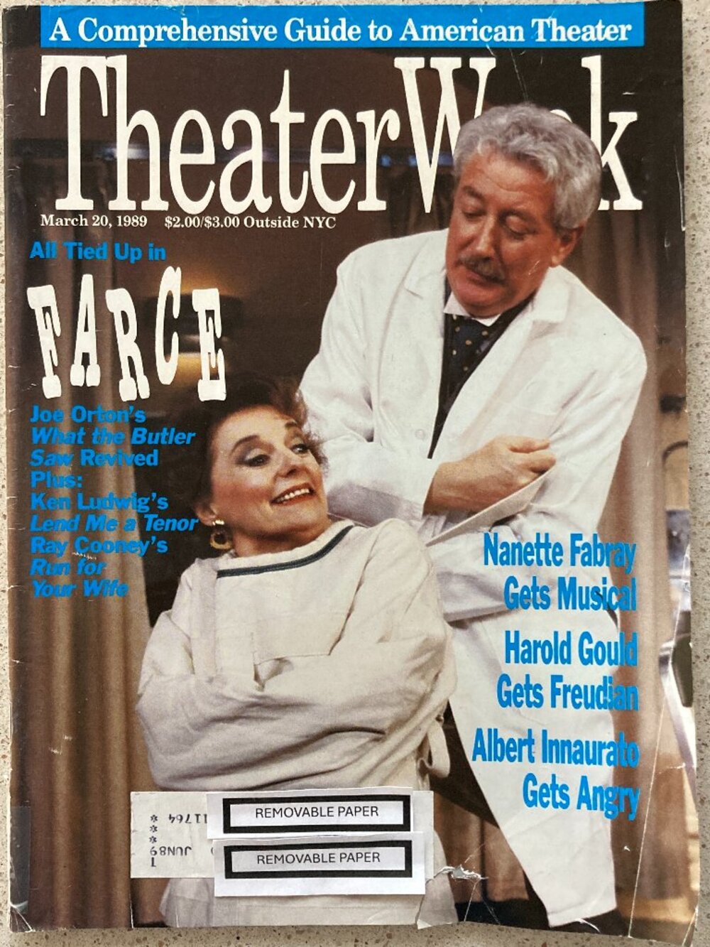 Joseph Maher & Carole Shelley Theater Week Magazine March 20 1989 Label Creased